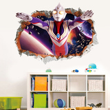 3D立体穿墙星球奥特曼咸蛋超人 创意卡通客厅卧室儿童房背景墙贴