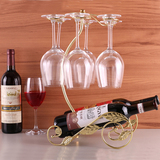创意葡萄酒架红酒架摆件 铁艺酒瓶架子欧式挂杯架高脚杯酒架酒具
