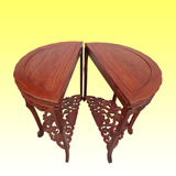 仿古实木红木家具非洲花梨木半圆台半圆桌子玄关台 半月台 半边桌