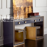 新古典美式实木办公桌书桌装饰柜储物柜餐边柜个性欧式边桌玄关台