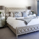 美式乡村新古典后现代实木床软包欧式简约北欧双人床1.8雕刻婚床