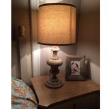 美式复古台灯手工雕刻木艺装饰台灯客厅卧室床头柜灯样版房灯具