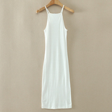 外贸原单 超有范夏季女式修身吊带针织连衣裙 显瘦长裙WL-533