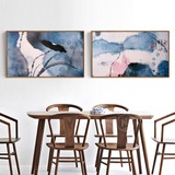 新中式荷花抽象组合装饰画客厅餐厅卧室办公室书房沙发背景墙挂画