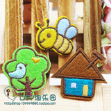 外贸刺绣精品装饰贴布贴花小树房子小蜜蜂组合DIY手工拼布艺补丁