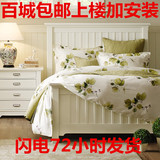 恋家 实木床1.8米松木床1.5米高箱储物床1.2米双人床美式白色婚床