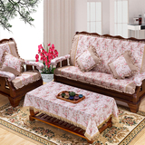 坐垫木质实木客厅海绵垫子加厚防滑三人老式带靠背冬季红木沙发垫