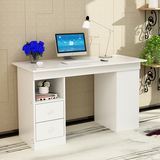 1米2家用板式办公电脑桌简单书桌工作写字台带抽屉组合书柜白桌子