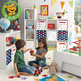 现代儿童书柜组合收纳柜宜家玩具柜九格层柜卡通储物柜简易格子柜