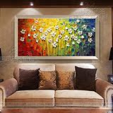 特价 家居装饰画 客厅沙发墙有框画 厚肌理刀画印象花卉 手绘油画