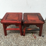 正品老挝大红酸枝小方凳 板凳四方凳 交趾黄檀老料独板小矮凳