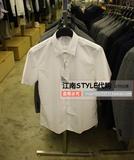ZIOZIA韩国正品代购 16年夏款 白色棉质商务短袖衬衫 CBW2WD1202