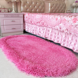 现代欧式客厅卧室床边地毯 婚庆粉色红色地毯 3D椭圆形弹力丝地毯