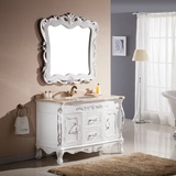 欧式仿古浴室柜组合描金银美式橡木新款实木卫浴柜洗漱梳妆台现货
