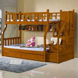 全实木子母床高低床实木床双层母子床上下铺子母床带护栏梯柜组合