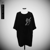 「AM原创设计」暗黑系列【罪与罚】超大超阔长款刺绣 T恤 裙