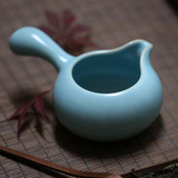 茶海陶瓷柴窑公道杯 汝窑侧把茶壶龙泉青瓷 天蓝色高档功夫茶具
