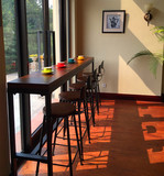 简约创意家用长条吧台现代铁艺复古靠墙高吧桌咖啡厅吧台酒吧桌椅