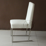 北京不锈钢座椅 餐椅 优质环保皮单人沙发 背椅 高档餐厅白色皮椅