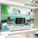 定制大型墙纸壁画客厅电视背景墙壁纸江南山水风景画餐厅酒店茶楼