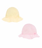 正品代购英国Mothercare纯棉婴儿遮阳帽女宝宝粉红太阳帽渔夫帽