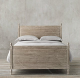 定制美式乡村全实木床法式复古做旧双人床1.5米1.8米卧室橡木床
