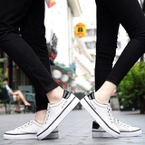 小白鞋男情侣鞋韩版帆布鞋夏季新款透气低帮圆头黑白色布鞋女学生