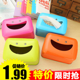 韩创意时尚可爱纸巾盒笑脸卫生间车用家用塑料抽纸盒子纸抽抽纸盒