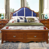 实木床美式床欧式简美床1.8米真皮双人床婚床1.5米储物床地中海床