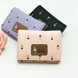 2016新款迷你短款钱包女士可爱三折小钱包创意印花女学生折叠钱夹
