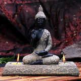 禅意烛台 释迦摩尼 陶瓷佛像古典家居摆件 泰国佛教风格装饰礼品