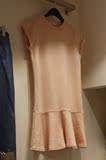 韩国正品东大门进口代购2016夏季新款女装圆领短袖净版纯色连衣裙