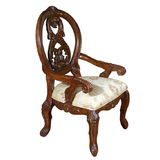 外贸原单家具  实木椅子 真皮/布艺有扶手椅 美式乡村雕花餐椅