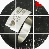 18K玫瑰铂金银刻字情侣一对戒指女生日韩创意戒指男尾戒项链定制