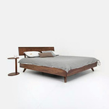北欧亿利 实木原木床 橡木黑胡桃床 定制日式北欧家具床 新中式床