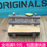 日式zakka摆件 迷你仿木树脂卡通小凳子 树桩 小车椅 微景观摆件