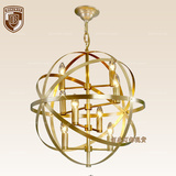 美式复古灯具 全铜吊灯 古铜色圆球形蜡烛头个性创意灯具吸顶灯饰
