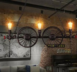 复古怀旧爱迪生工业风创意个性酒吧台客厅餐厅车轮铁艺吊灯具