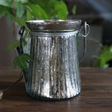 可立特 印度进口 古银色玻璃悬挂小烛台 花瓶