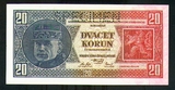 捷克斯洛伐克1926年 全新20克朗样票 国际编号P21s UNC