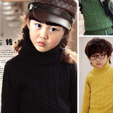 美妞2012冬新款韩版儿童高领弹力打底衫羊绒衫毛衣加厚打底衫