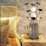现代简约美式欧式新婚礼品田园客厅卧室创意铝花落地台灯