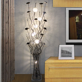 创意时尚简约现代落地灯客厅卧室装饰遥控铝LED宜家水晶落地台灯