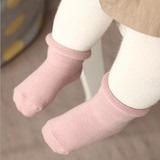 婴儿袜子春秋季新生儿袜子0-3-6个月防滑无骨全棉短筒袜春秋袜子