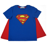 原创【淘宝独家】儿童超人T恤superman短袖童装带披风 亲子装包邮