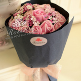 北京上海同城鲜花情人节预定粉玫瑰花束速递爱人生日祝福粉色心情