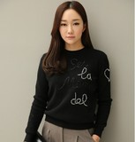 春季女装新款 韩国SZ代购正品 韩版时尚气质淑女字母毛针织衫