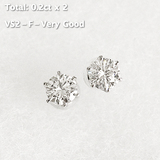 海外现货日本代购饰品经典VS级G色0.4克拉钻石铂金pt耳钉单钻耳饰