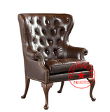 特价新古典沙发椅皮椅子办公椅休闲椅欧式单人沙发椅定制真皮椅子