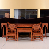 红木家具中堂六件套非洲花梨条案实木八仙桌太师椅神台供桌供台